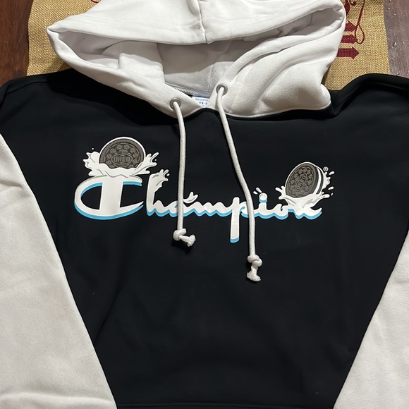 Champion X Oreo Reverse Weave Pullover Hoodie Black White Size S NWT - Picture 6 of 8